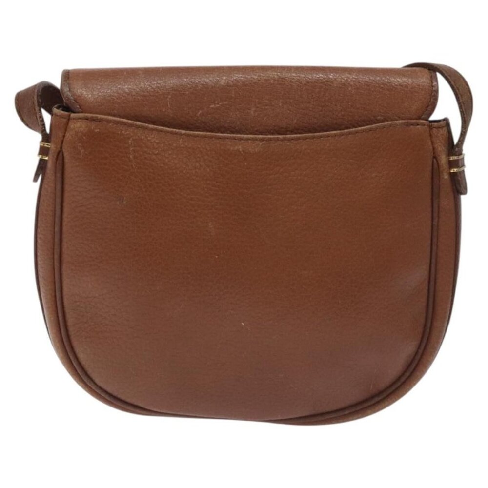 Authentic BURBERRY Shoulder Bag Leather Brown Gold - Picture 9 of 16